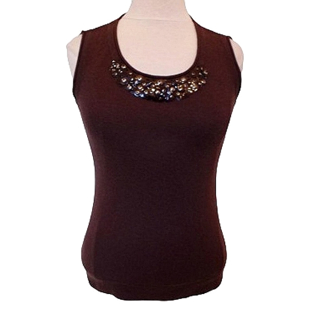 Laurel Silk/Cashmere Embellished Knit Top- Sz. 34/XS